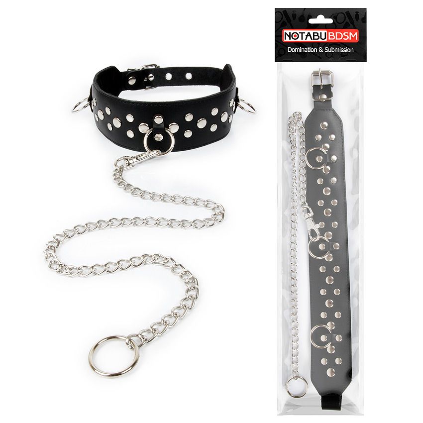 ОШЕЙНИК кожа, цвет чёрный арт. NTB-80359