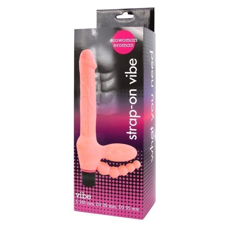 СТРАПОН АНАТОМИЧЕСКИЙ С ВИБРАЦИЕЙ (без ремней) L 165 мм D 35x25 мм арт. EE-10122