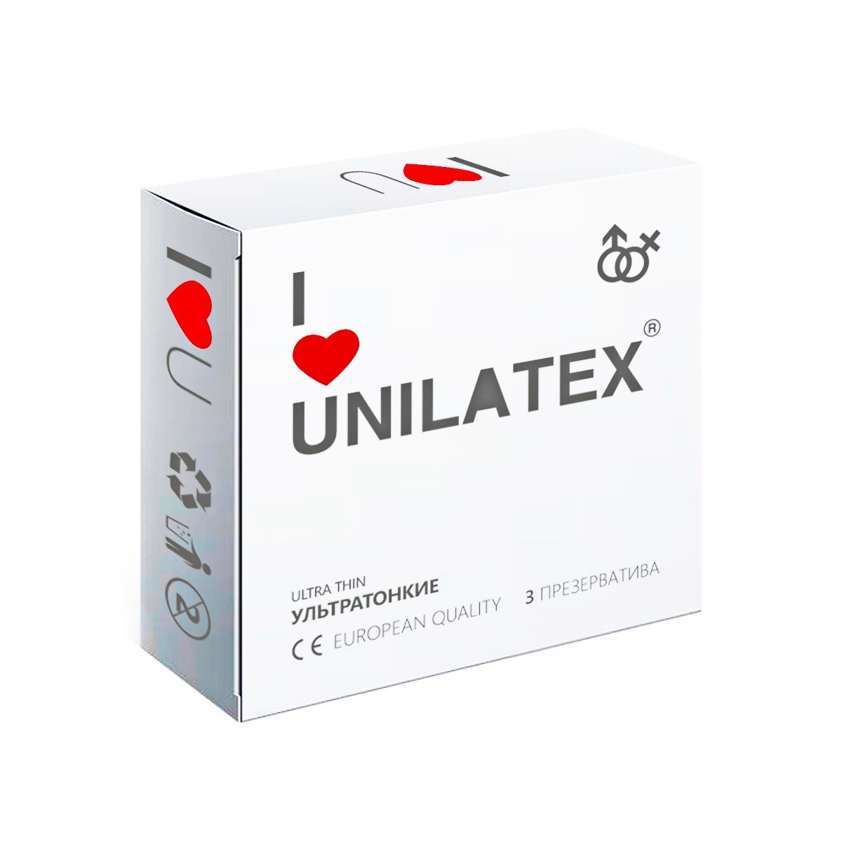 ПРЕЗЕРВАТИВЫ UNILATEX "ULTRA THIN" ультратонкие, 3 шт., арт. 3012