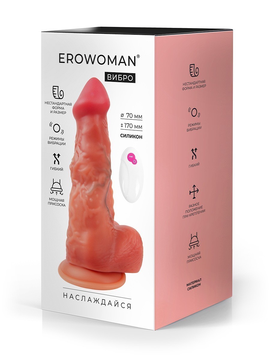 ВИБРОМАССАЖЁР L 250 мм D 70 мм, вес 785 г, 10 режимов вибрации, дистанционный пульт, арт. ER-30111