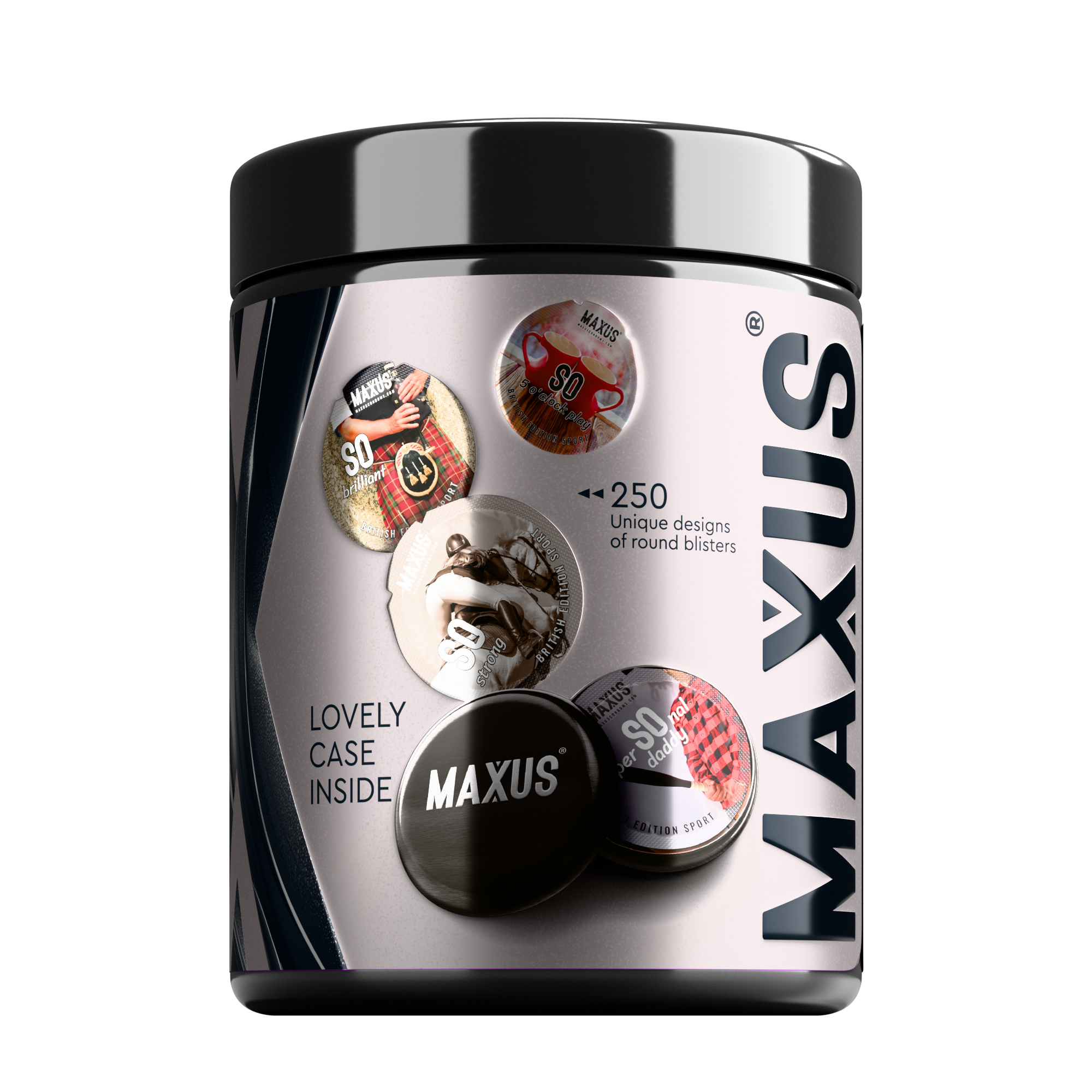 ПРЕЗЕРВАТИВЫ MAXUS EXTRA STRONG № 15 X-EDITION (черные, утолщенные, гладкие) в кейсе