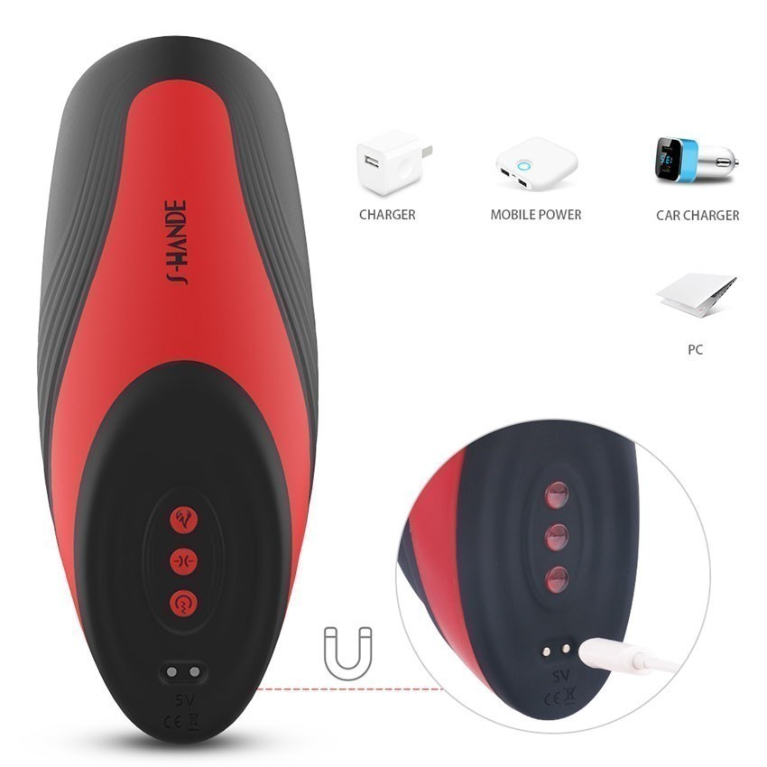 МАСТУРБАТОР С ВИБРАЦИЕЙ 9 режимов вибрации, режим вакуума, режим нагрева, L 192 мм, D 78 мм D внутренний 40 мм, вес 406 г арт. SHD-S209