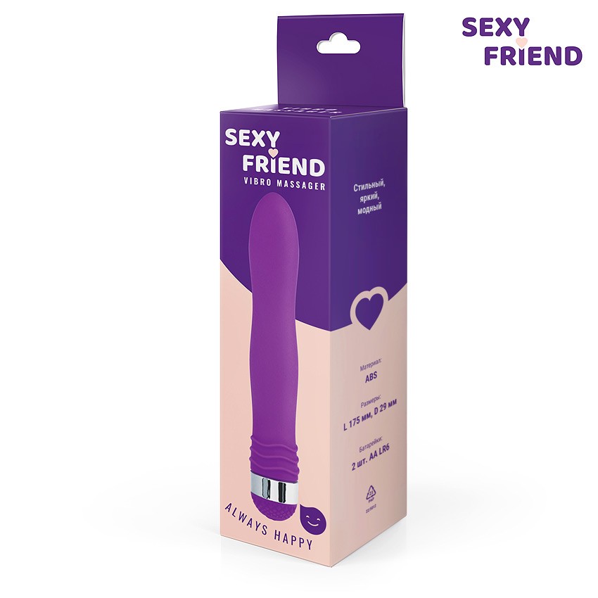 ВИБРОМАССАЖЁР L 175 мм D 29 мм цвет фиолетовый арт. SF-70232-5