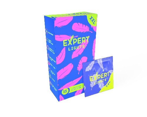 ПРЕЗЕРВАТИВЫ EXPERT LIGHTS XXL № 15 (УЛЬТРАТОНКИЕ УВЕЛИЧЕННОГО РАЗМЕРА) NEW, 15 штук   