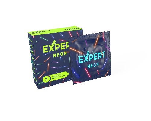 ПРЕЗЕРВАТИВЫ EXPERT NEON № 3 (СВЕТЯЩИЕСЯ) NEW, 3 штуки   
