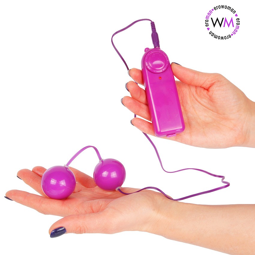 ШАРИКИ ВАГИНАЛЬНЫЕ С ВИБРАЦИЕЙ цвет фиолетовый D 35 мм арт. EE-10183-5V