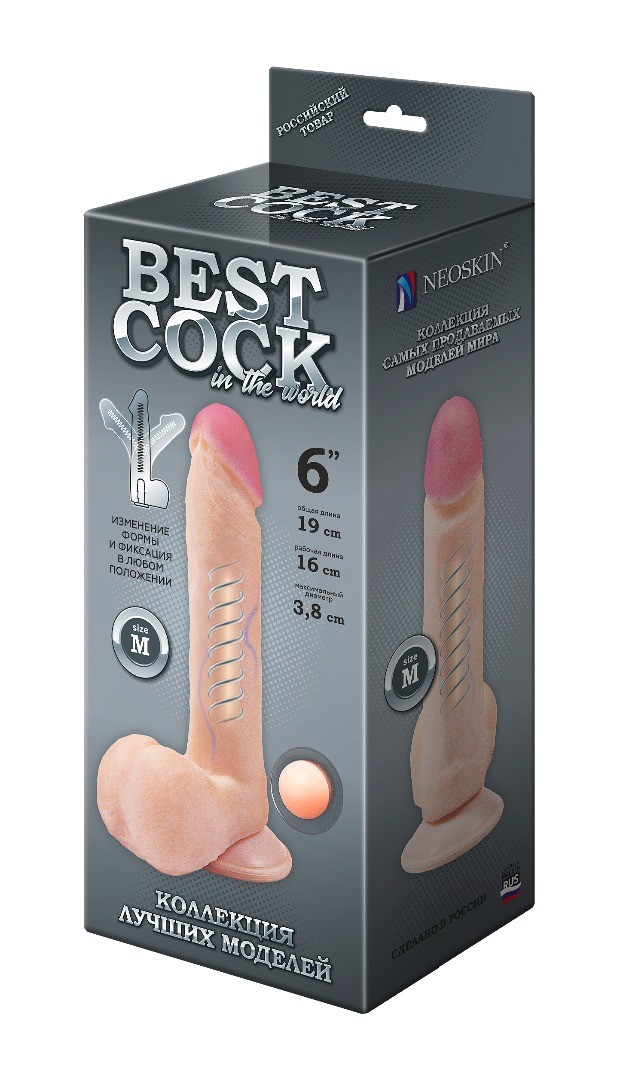 Фаллоимитатор неоскин F&F BEST COCK 6" на присоске, L 160 мм D 38 мм арт. 591404