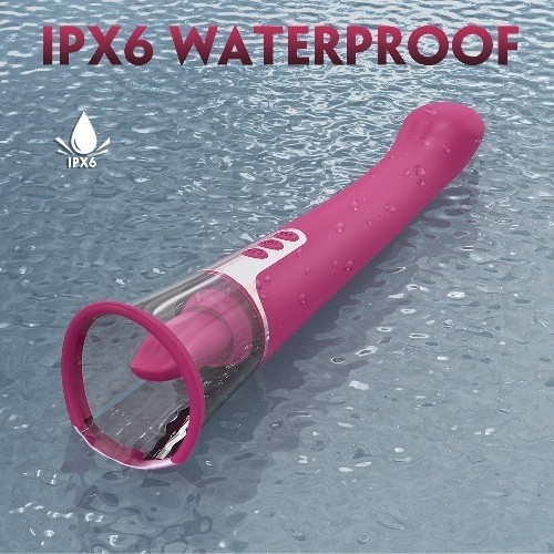 ВИБРОМАССАЖЁР, L 267 мм D 34x64 мм, 9 режимов вибрации, 3 режима вакуума, 9 режимов движения язычка арт. H004