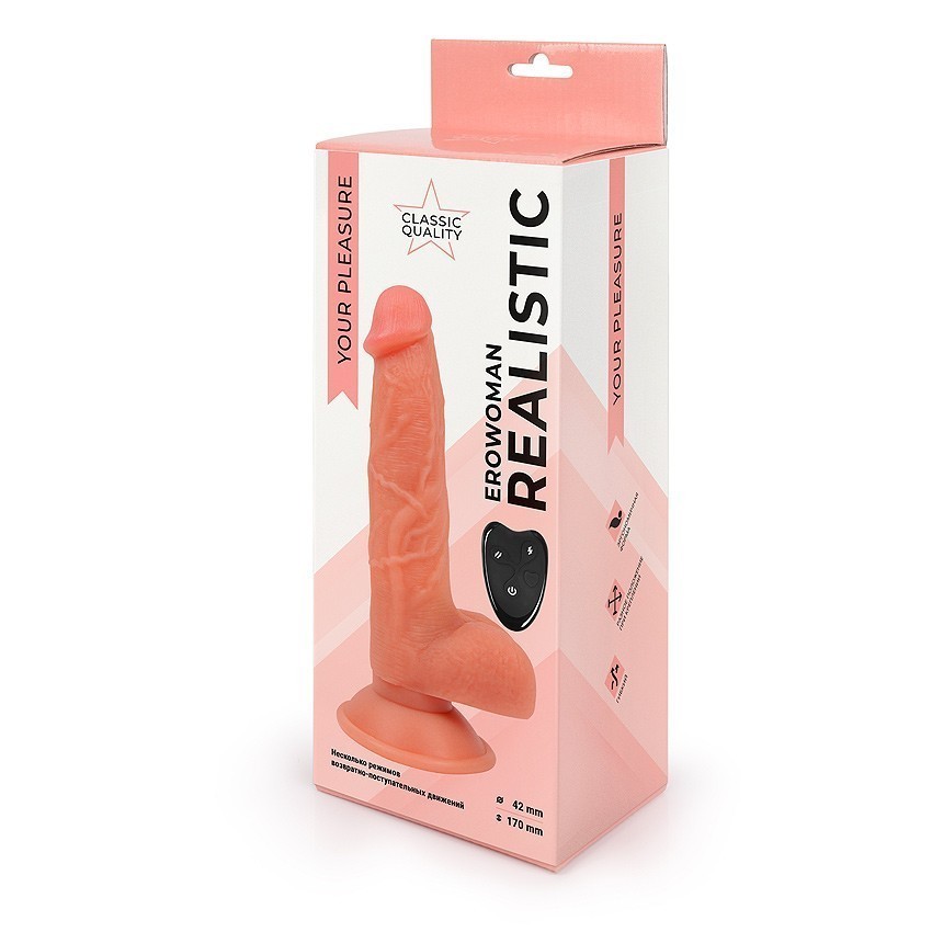 ВИБРОМАССАЖЁР L рабочей части 170 мм D 42 мм, возвратно-поступательный арт. ER-30071