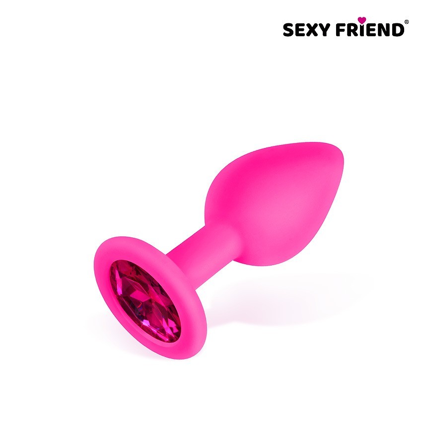 ВТУЛКА АНАЛЬНАЯ фуксия, цвет кристалла рубиновый, силикон, L 73 мм, D 30 мм, арт. SF-70190-14