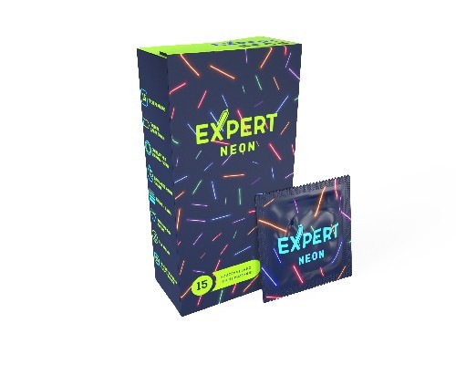 ПРЕЗЕРВАТИВЫ EXPERT NEON № 15 (СВЕТЯЩИЕСЯ) NEW, 15 штук   