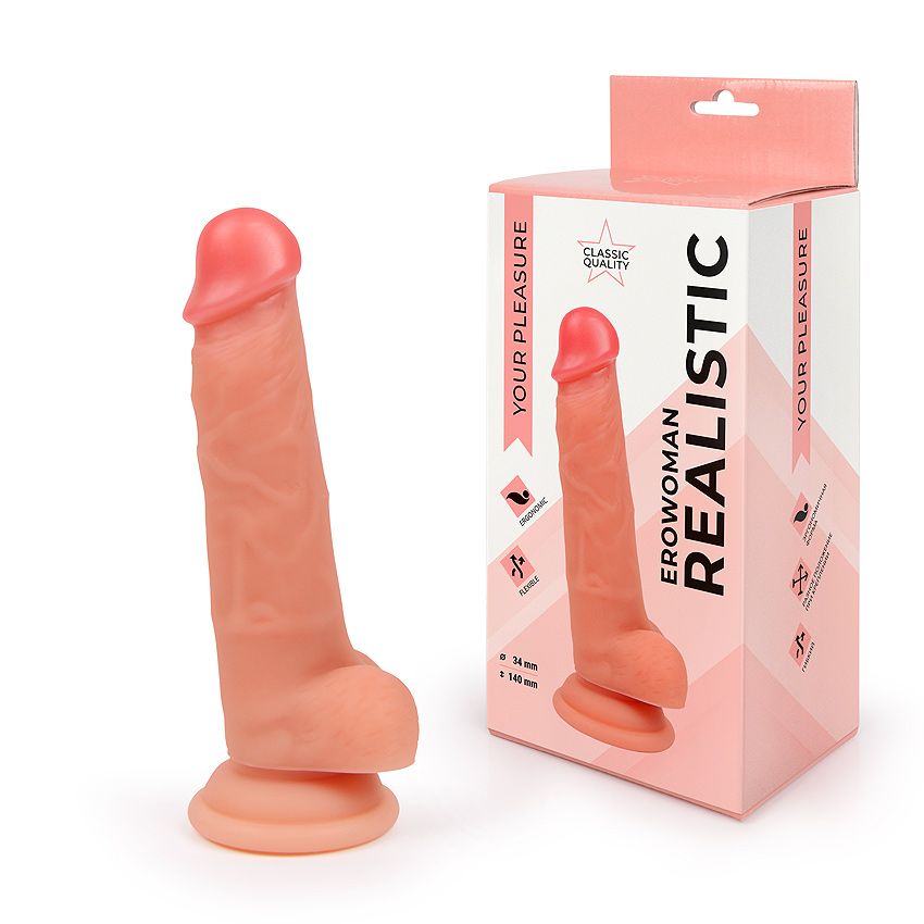 ФАЛЛОИМИТАТОР L рабочей части 140 мм D 34 мм арт. ER-30069