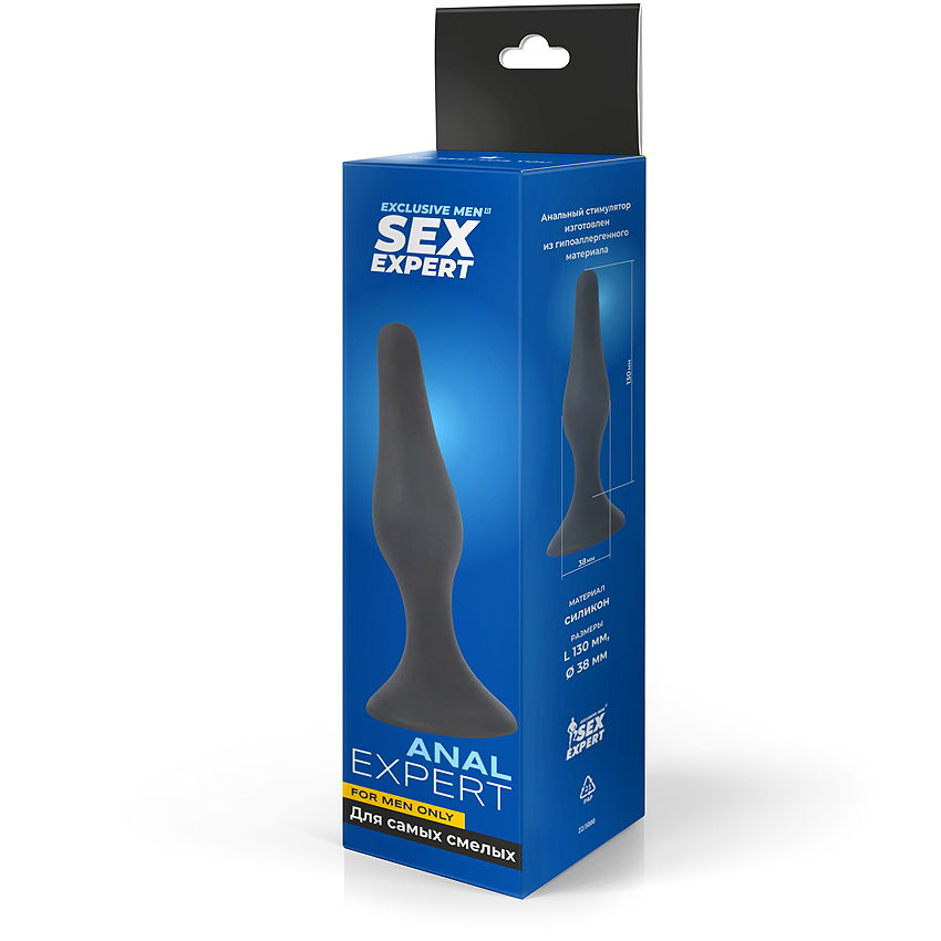 ВТУЛКА АНАЛЬНАЯ цвет чёрный, L 130 мм D 38 мм арт. SEM-55038