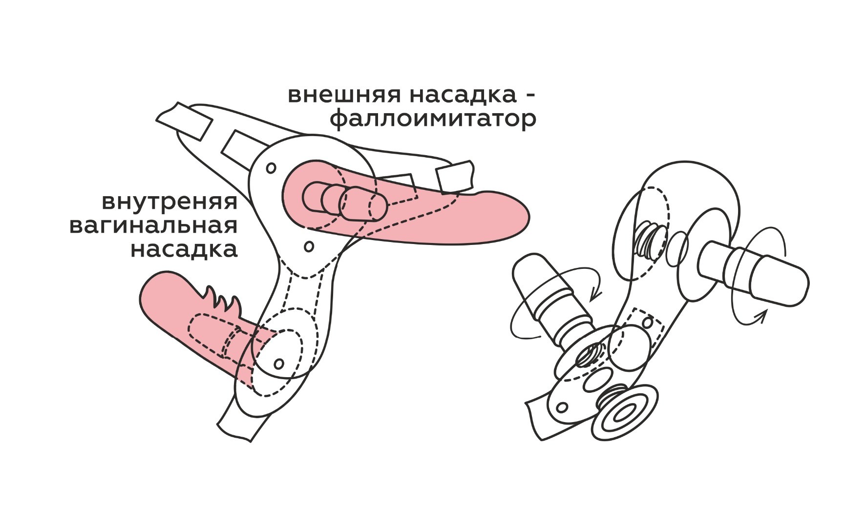 Фаллоимитатор на трусиках HARNESS, L 170 мм, D 35 мм / L 100 мм, D 35 мм (LESBIAN SERIES) арт. 836703