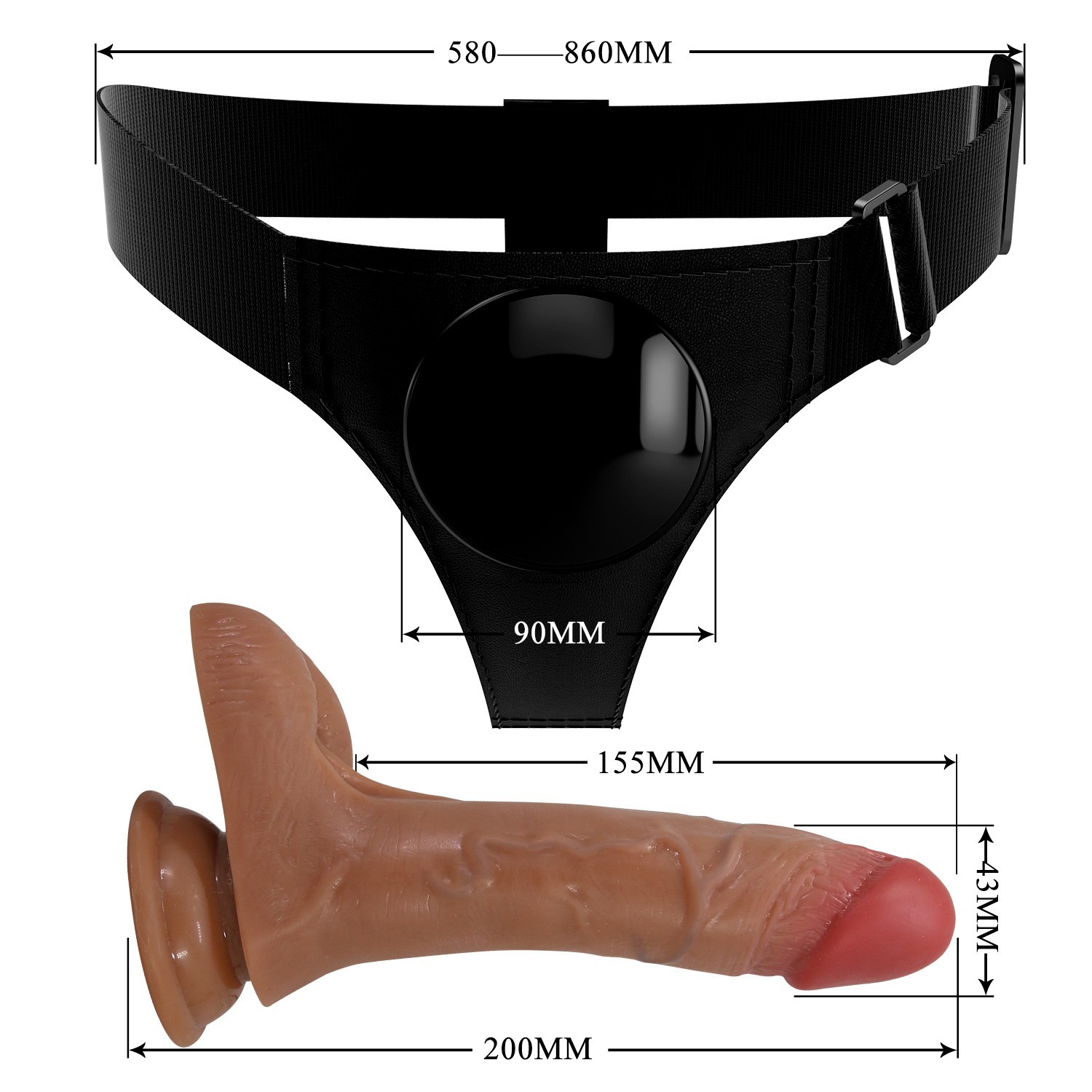 СТРАПОН С ВИБРАЦИЕЙ L 200 мм D 43 мм арт. BW-022103P