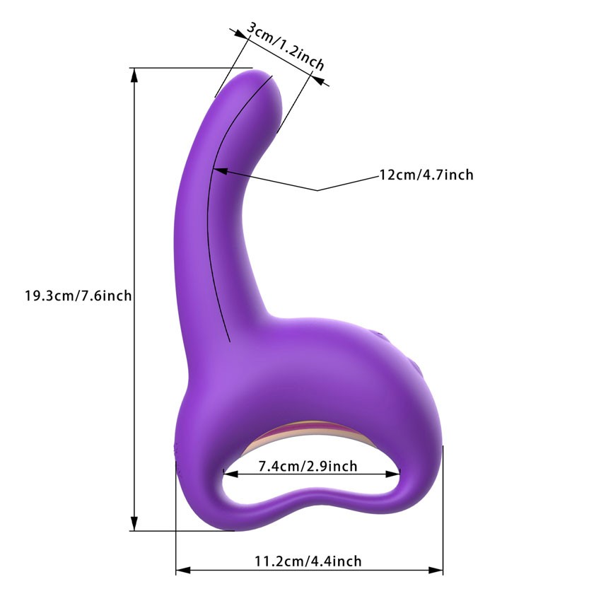 ВИБРОМАССАЖЁР 10 режимов стимуляции G-точки, L рабочей части 112 мм D 32 мм, фиолетовый арт. MY-1901