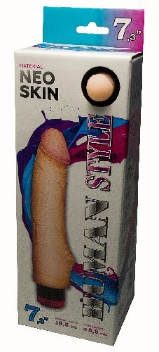 Вибратор реалистик HUMAN STYLE, L 185 мм D 38 мм, киберкожа арт. 602106