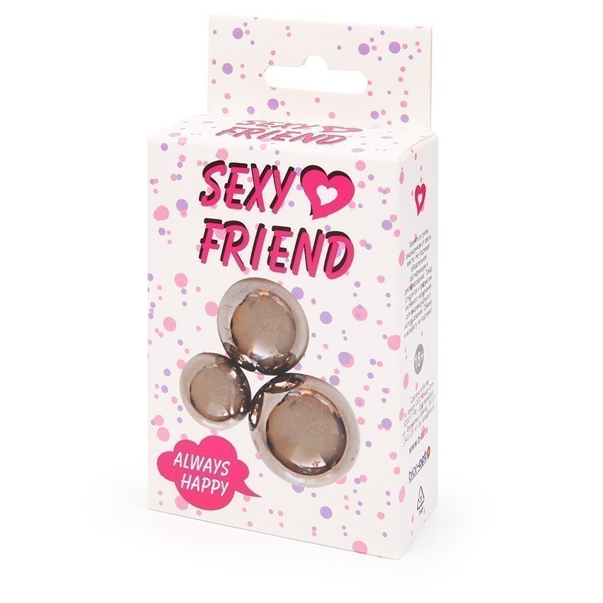 ШАРИКИ ВАГИНАЛЬНЫЕ 3шт без шнурка, металл D 35 мм (180 гр.), D30 мм (110 гр.), D25 мм (65 гр.) арт. SF-70162