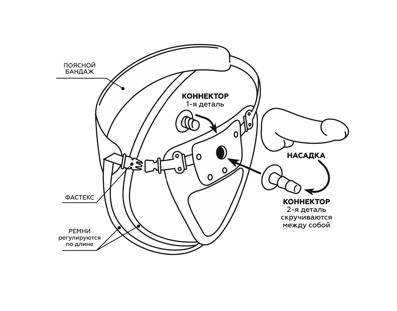 ПОЯС CLASSIC LUX-DUKE С НАСАДКОЙ D 28/35 мм L 175 мм, арт. 331103