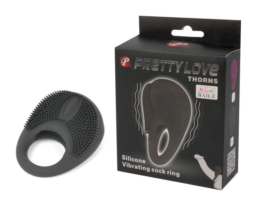Кольцо эрекционное с вибрацией THORNS внутренний диаметр 25 мм арт. BI-210141