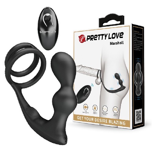 СТИМУЛЯТОР С ВИБРАЦИЕЙ 12 режимов вибрации, L 95x135 мм D стимулятора 27,5 мм, D колец 47x38 мм, дистанционный пульт арт. BI-040132W