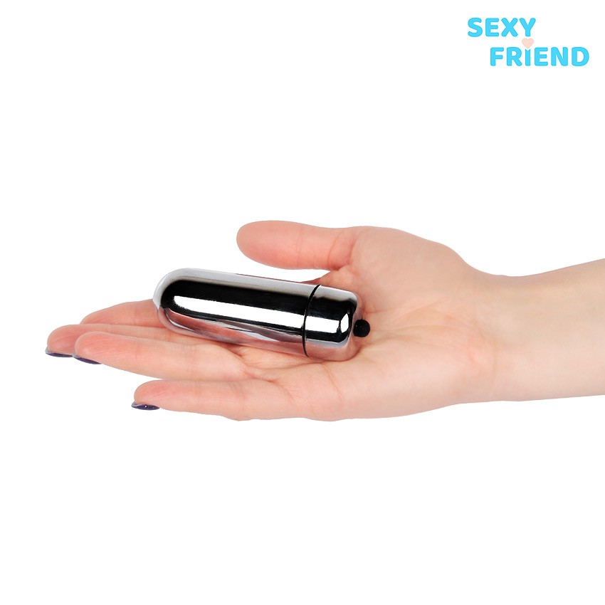 ВИБРАТОР МИНИ цвет серебро L 83 мм D 27 мм арт. SF-70136