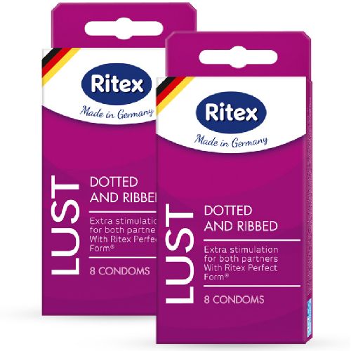 ПРЕЗЕРВАТИВЫ RITEX LUST № 8 (РИФЛЕНЫЕ С ПУПЫРЫШКАМИ), 8 штук